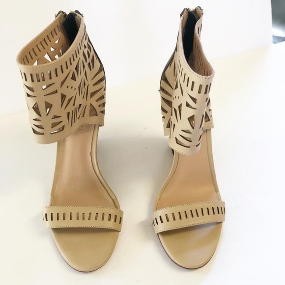 Nicole Miller Shoes - Nicole Miller Turks Laser Cut Leather Wedges